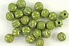 1 STRAND (50pc) 5mm OLIVE MARBLED GOLD CZECH GLASS MELON ROUNDS CZ092-1ST